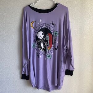Purple Long Sleeve Graphic Shirt nightmare before Christmas sleep shirt
